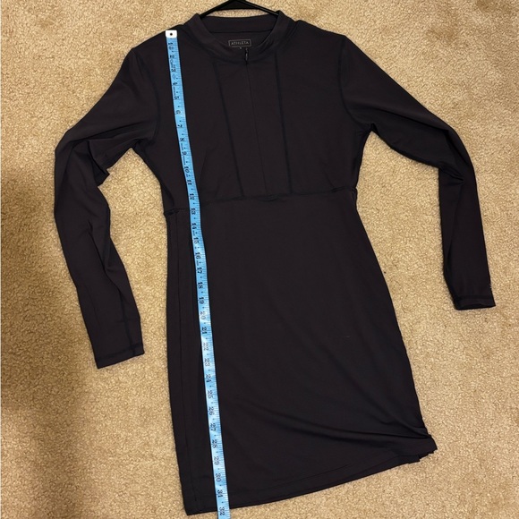 Athleta Long Sleeve Quarter Zip Athletic Dress Charcoal Tennis Golf Size M - Picture 6 of 6